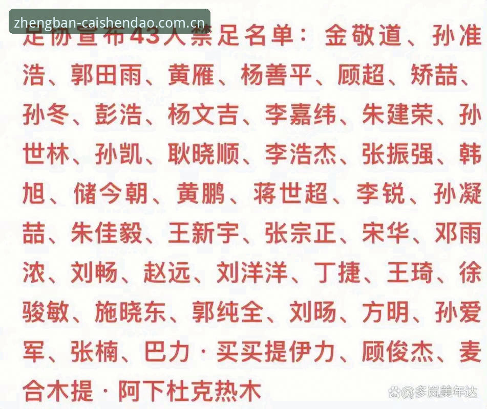 中国足协第三批禁足名单公布：哪些足球人“终身禁足”？如何通过财神到官方了解赛事动态？